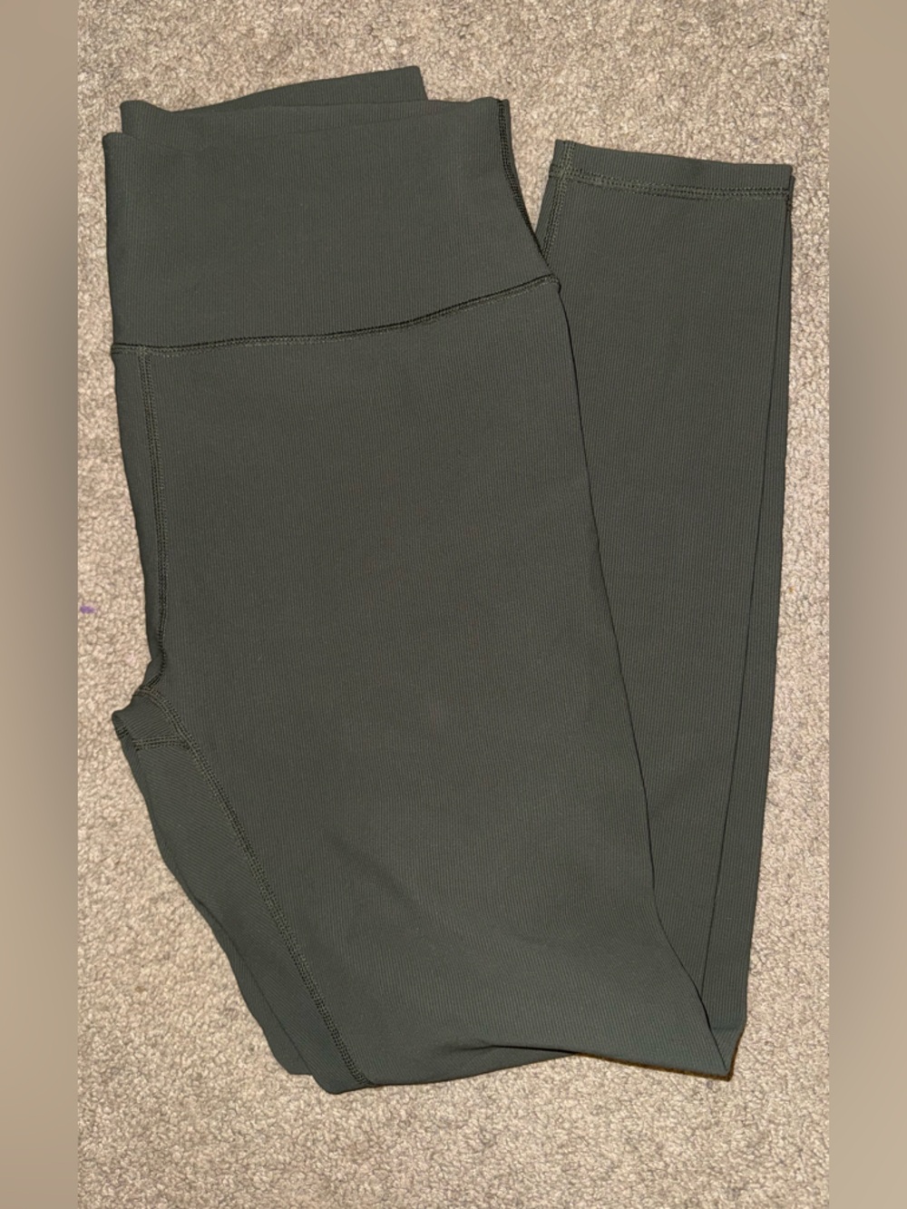 Little Bipsy Olive Green Ribbed Activewear Leggings